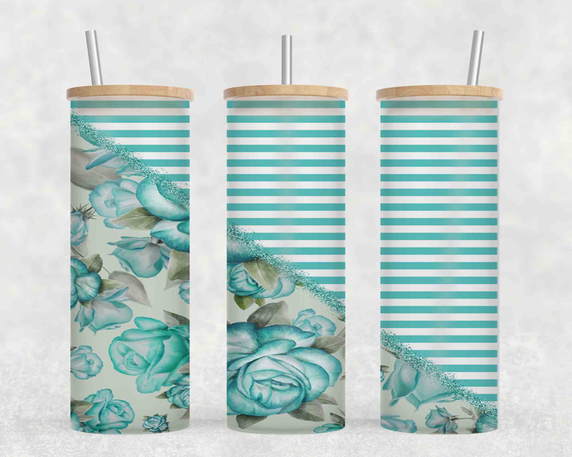 Flower Split Teal-10579